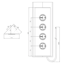 Energiezuil met 4 stopcontacten randaarde RVS 1208953218