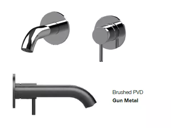 SB Round inbouw wastafelmengkraan gun metal PVD 102mm