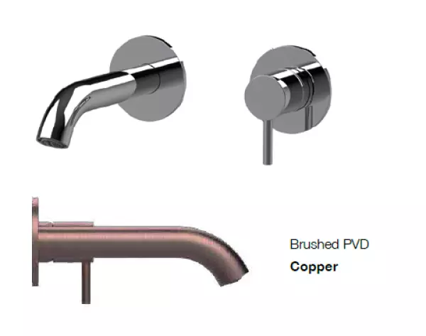 SB Round inbouw wastafelmengkraan geborsteld koper PVD 132mm