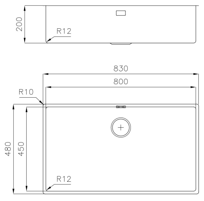 Foster L45 Speciale 45 cm lang RVS Grote Spoelbak 80 x 45 cm Onderbouw 1208953743