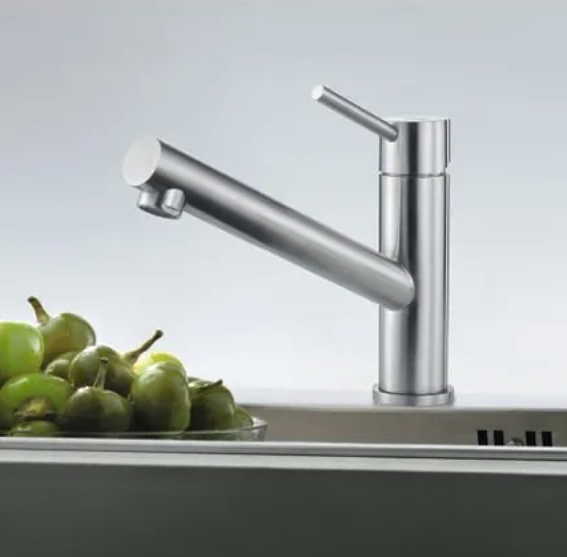 Franke Orbit massief rvs lage Keukenkraan met draaibare uitloop inox 115.0569.290