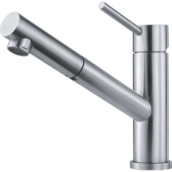 Franke Orbit massief rvs lage Keukenkraan met uittrekbare uitloop inox 115.0569.461