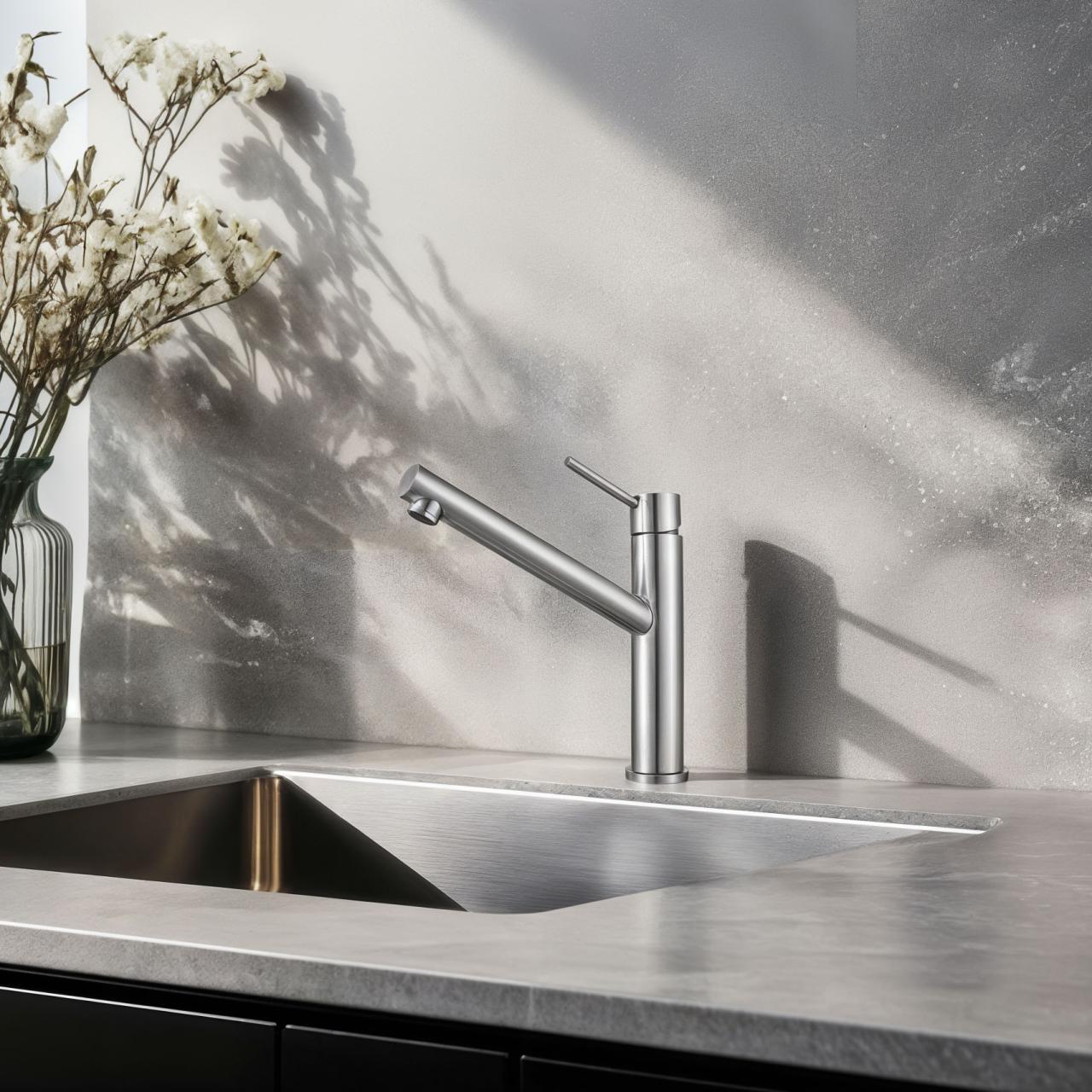 Franke Orbit massief rvs hoge Keukenkraan met draaibare uitloop inox 115.0600.928 - Productafbeelding 2