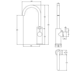 Waterevolution Flow wastafelkraan hoog model mat wit T1121FUBR