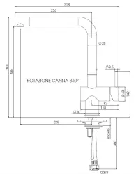 Reginox Yadkin keukenkraan mat wit met draaibare uitloop R34767