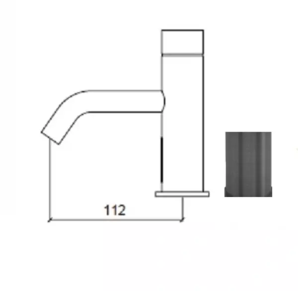 Waterevolution Flow elektronische wastafelkraan infrarood op batterijen Gun Metal T110GME