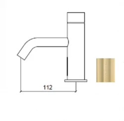 Waterevolution Flow elektronische wastafelkraan infrarood op batterijen light gold T110EWGE