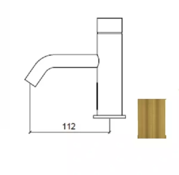 Waterevolution Flow elektronische wastafelkraan infrarood op 230volt geborsteld messing T110EEFLE