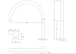 Waterevolution Flow 2-gats wastafelkraan chroom met lage U 113mm uitloop T1121U01