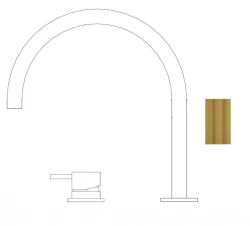 Waterevolution Flow 2-gats wastafelkraan geborsteld messing T1121ULE