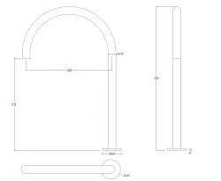 Waterevolution Flow 2-gats wastafelkraan wit met hoge  U 200mm uitloop T1122UBR