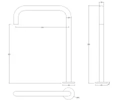 Waterevolution Flow 2-gats wastafelkraan  hoge uitloop 222 PVD Gun Metal T122HGME