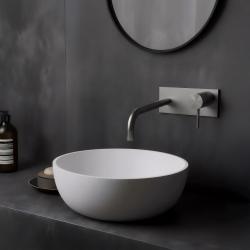 Waterevolution Flow inbouw wastafelkraan met afdekplaat volledig RVS met uitloop 21cm T1161BIE-21