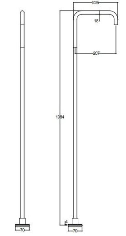 Waterevolution Flow Vrijstaande Wastafelkraan Uitloop PVD Gun metal T1.676.GM.E