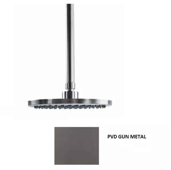 Waterevolution Flow hoofddouche 250mm met plafondaansluiting PVD Gun Metal T164225GME