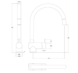 Waterevolution Flow keukenmengkraan geborsteld messing met uittrekbare uitloop T155LE