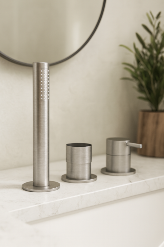 Waterevolution Flow 3-gats Badmengkraan voor Badrandmontage RVS T138SBIE