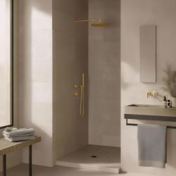 Waterevolution Flow inbouw douchethermostaat met 1 omstelkraan light gold 1208954644