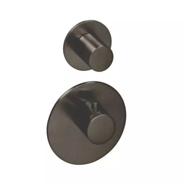 SB 316 AESTHETICS Round Inbouw thermostaatkraan met 2 uitgangen / stop-omstelkraan PVD gun metal geborsteld 1208954918