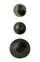 SB 316 AESTHETICS Round Inbouw thermostaatkraan met 2 uitgangen / 2 x stopkraan PVD gun metal geborsteld 1208954945