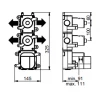 SB 316 AESTHETICS Round Inbouw thermostaatkraan met 3 uitgangen met omsteller en stopkraan volledig RVS 1208954949 (kloon)