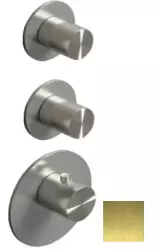 SB 316 AESTHETICS Round Inbouw thermostaatkraan met 4 uitgangen/ 2x stop-omstelkraan PVD goud geborsteld 1208954958