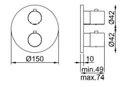 SB Universale Round Inbouw thermostaatkraan met 2 uitgangen RVS 1208955163