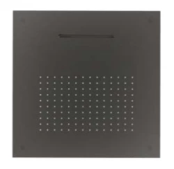 SB Square 316 Regendouche inbouw met golf spray 38x38cm PVD gun metal 1208955326