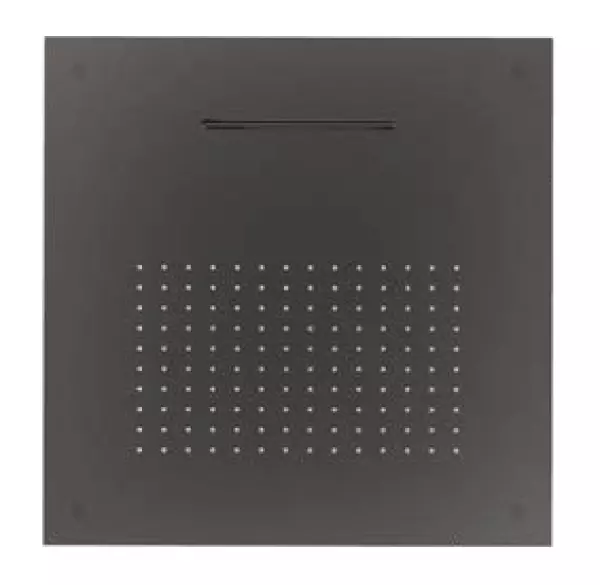 SB Square 316 Regendouche inbouw met golf spray 38x38cm PVD gun metal 1208955326