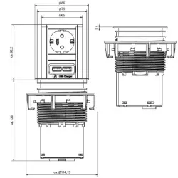 Elevator/USB verzinkbare contactdoos