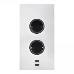 Indux Energiezuil 2ST22 met 2 stopcontacten en 2 usb aansluitingen Wit