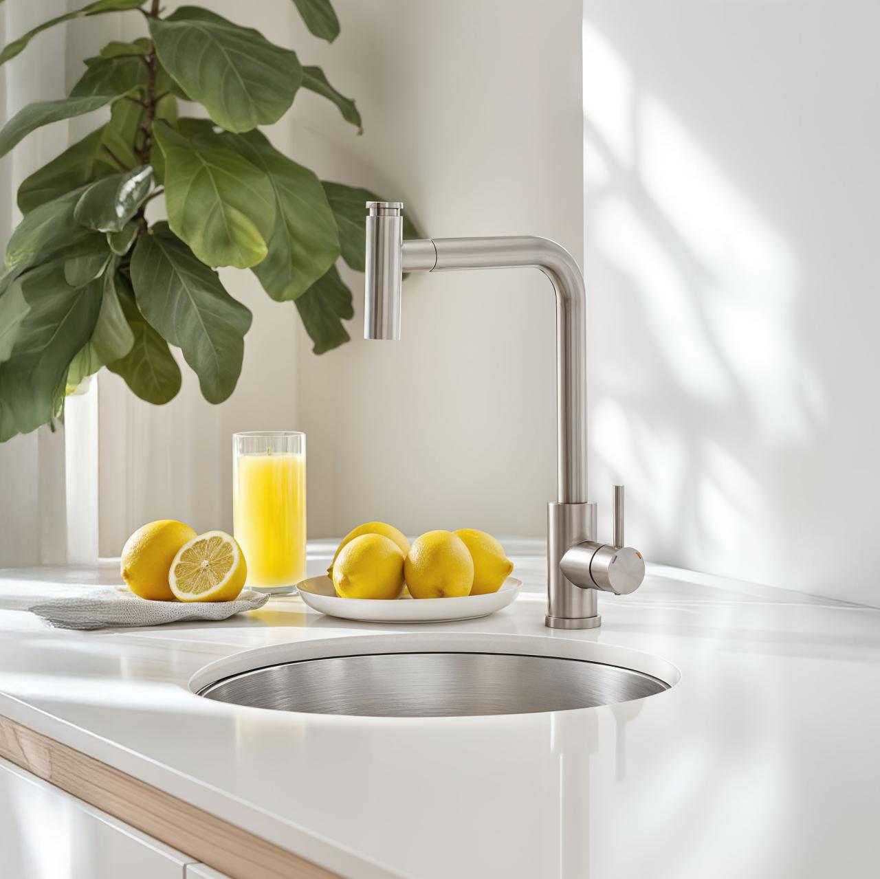 Quadri Cardiff keukenmengkraan met uittrekbare douche met 2 straalsoorten RVS 1208955914 - Productafbeelding 3