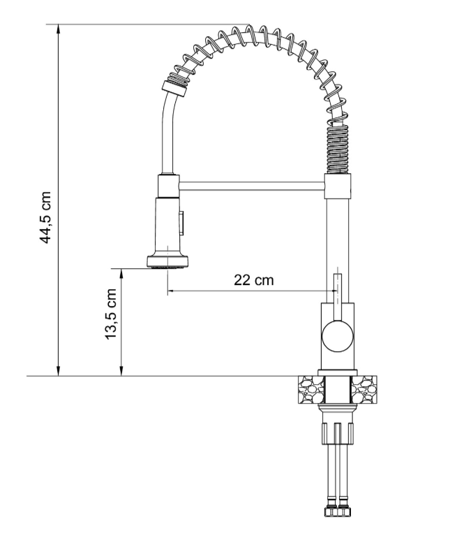 Quadri Derby keukenmengkraan met flexibele uitloop en douche met 2 straalsoorten mat zwart 1208955917