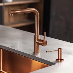 Quadri Swindon Luxe Inbouw Zeepdispenser PVD koper van boven navulbaar 1208956047