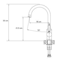 Quadri Worksop klassieke nostalgische koperen pvd keukenkraan met keramische handvat 1208956101