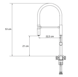 Quadri Brighton keukenmengkraan gun metal met flexibele uitloop zwart 1208956104