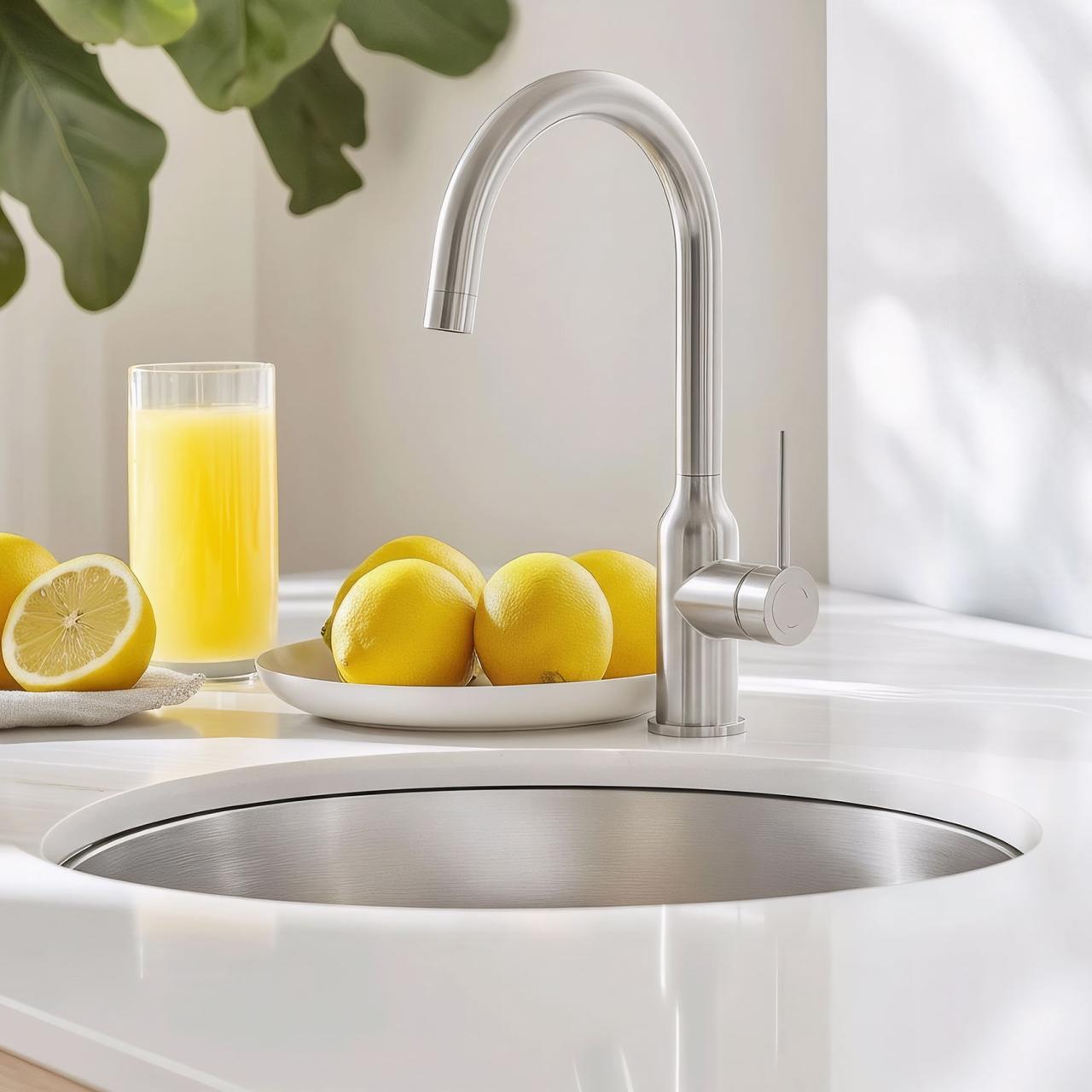 Quadri Stamford keukenmengkraan chroom met draaibare ronde uitloop 1208956110 - Productafbeelding 2