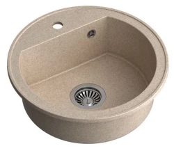 Quadri Norwich Beige Zand Granieten Ronde Spoelbak 51 cm Opbouw - 1208956317