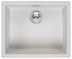 Witte Spoelbak 50x40 cm Onderbouw, Opbouw en Vlakinbouw met RVS plug 1208956397