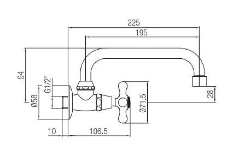 PB klassieke muur fonteinkraan met sterknop koud water en draaibare uitloop brons 1208956897