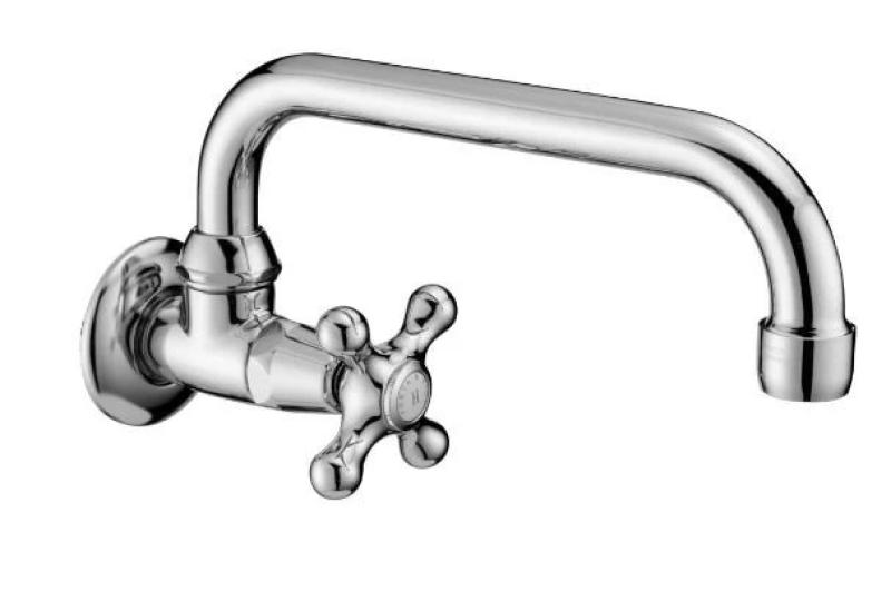 PB klassieke muur fonteinkraan met sterknop koud water en draaibare uitloop rvs 1208956898