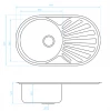 Ausmann Basic rvs opbouw spoelbak met afdruip omkeerbaar 74x44,5 cm inclusief sifon 1208956974