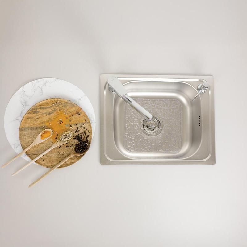 Ausmann Basic linnenmotief rvs opbouw spoelbak 50x40 cm inclusief sifon 1208956977