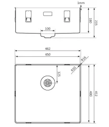 Lorreine 45SL1016 Slim spoelbak 45x40cm vlakinbouw RVS