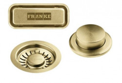 Franke Mythos masterpiece Korfplugset goud met drukknop tbv automatische lediging 112.0653.036