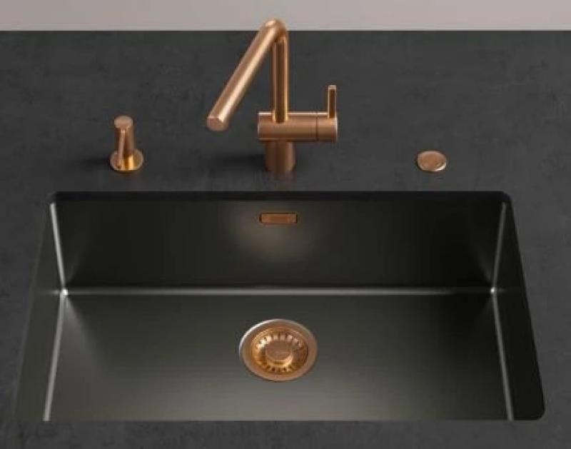 Franke Mythos masterpiece Korfplugset goud met drukknop tbv automatische lediging 112.0653.036