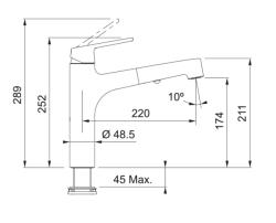 Franke Lift mat zwarte Keukenkraan met uittrekbare sproeikop 115.0621.670