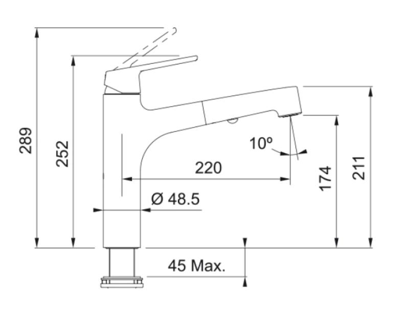 Franke Lift Keukenkraan met uittrekbare sproeikop chroom 115.0621.668