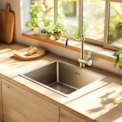 Ausmann Oder rvs spoelbak 40x40cm vlakbouw onderbouw en opbouw extra diep 22cm 1208957112