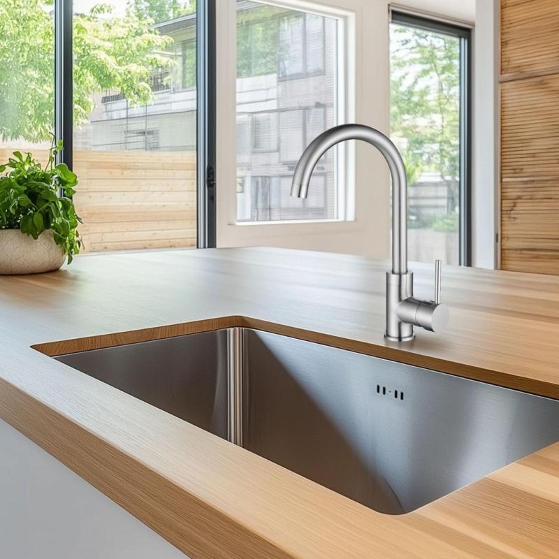 Ausmann Petra keukenmengkraan met  draaibare uitloop rvs 1208957157